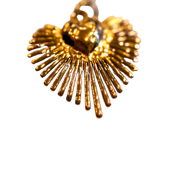 Gold Sacred Heart Bracelet, Paperclip Chain, 18ct Gold-Plated