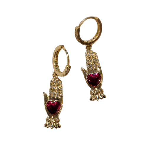 Hand of Fatima Huggie Earrings
