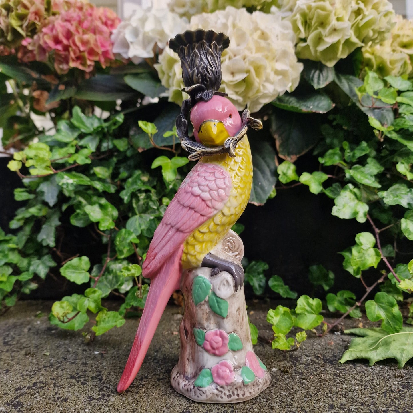 Soft Pink Bird Ceramic Candle Holder
