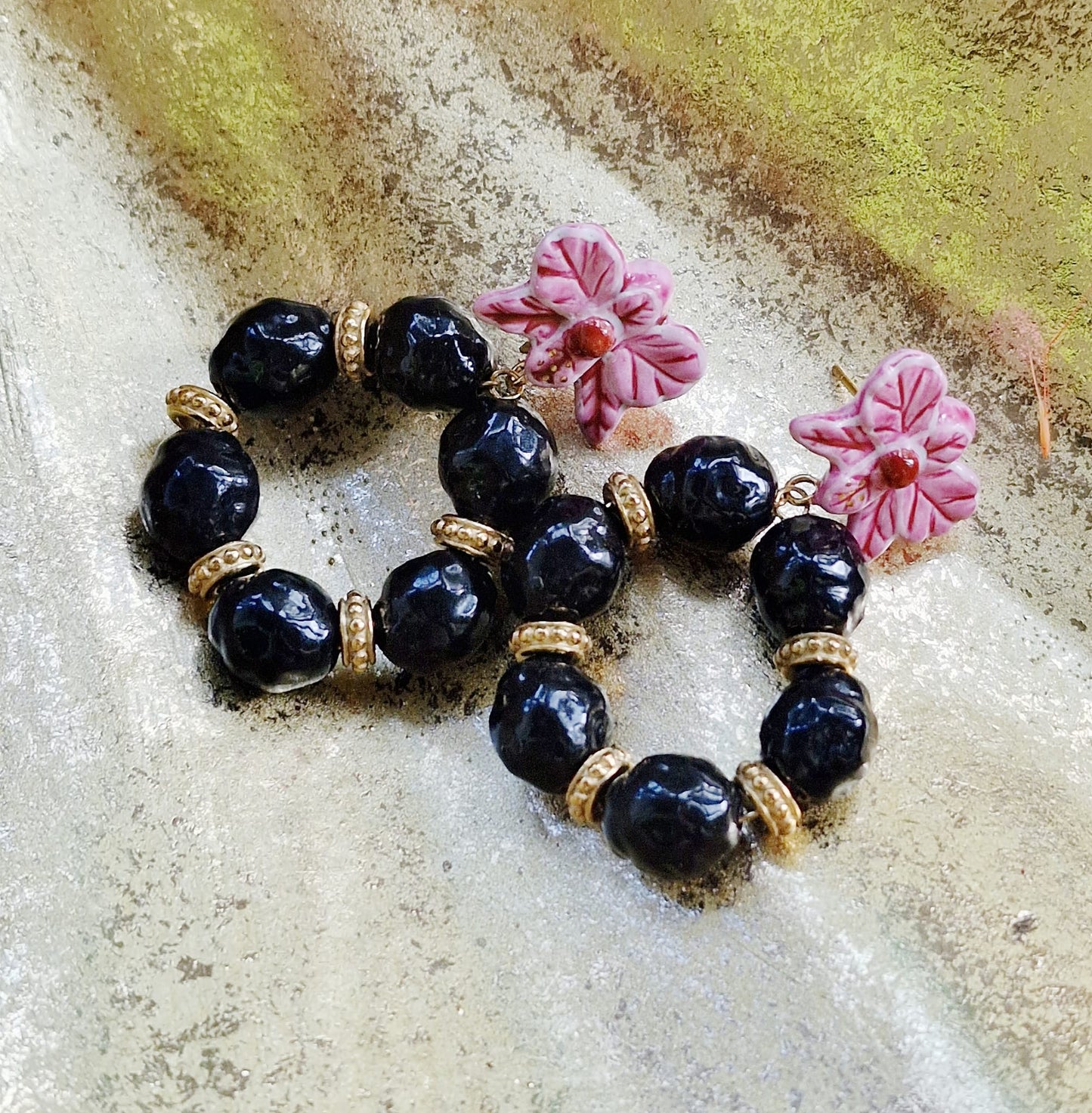 Nach Pink Orchid Round Earrings