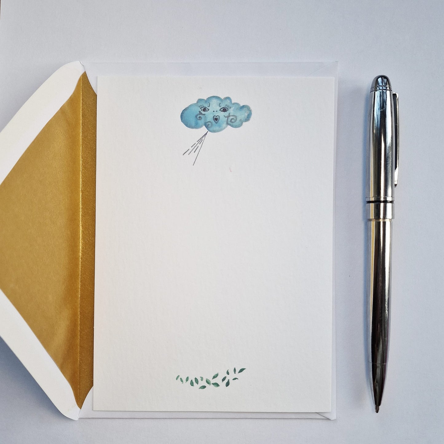 Watercolour Wind Notecards and Envelopes, Set of Eight
