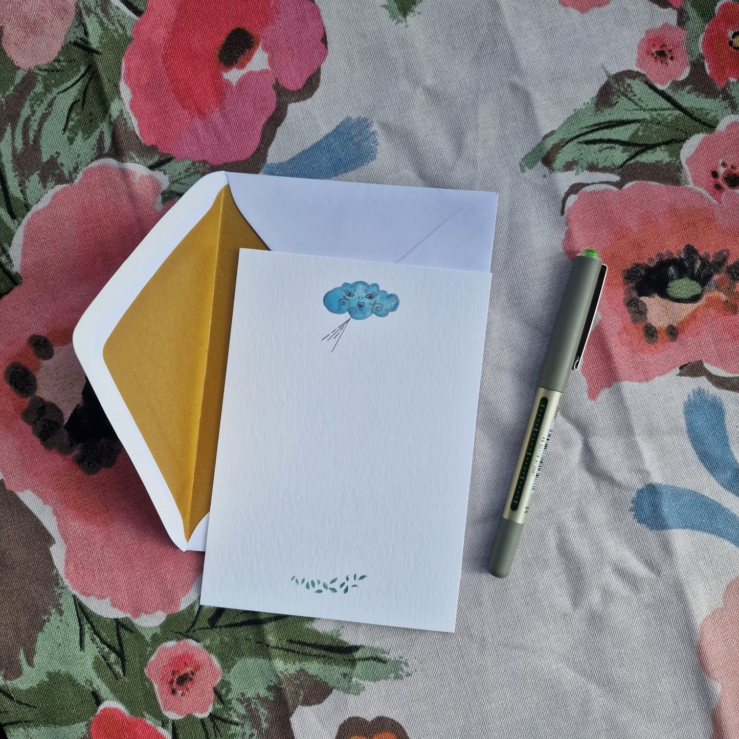 Watercolour Wind Notecards and Envelopes, Set of Eight