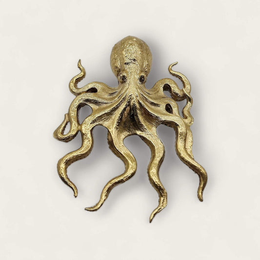 Brass Octopus Mini Hanging Wall Art image 0