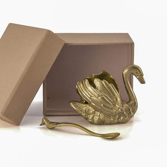 Doing Goods Brass Swan Condiment Set image 0