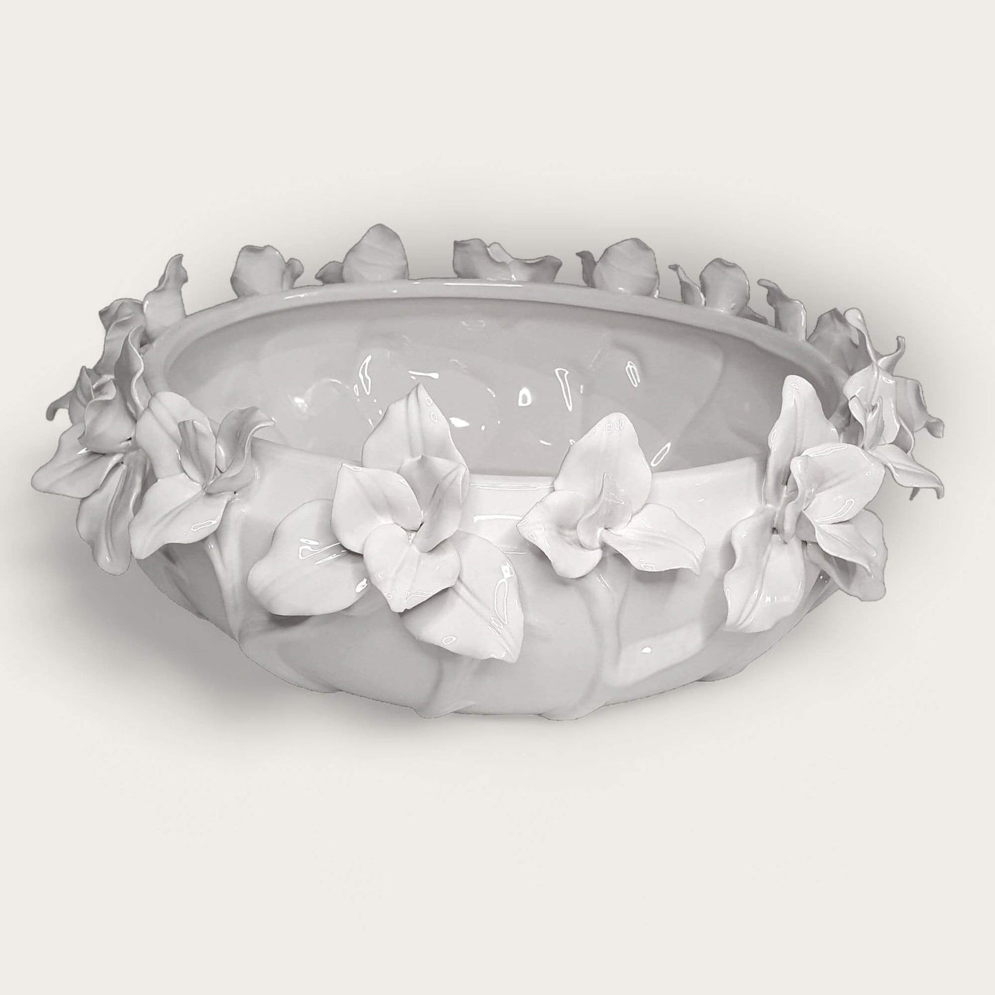 White Ceramic Petal Bowl image 0
