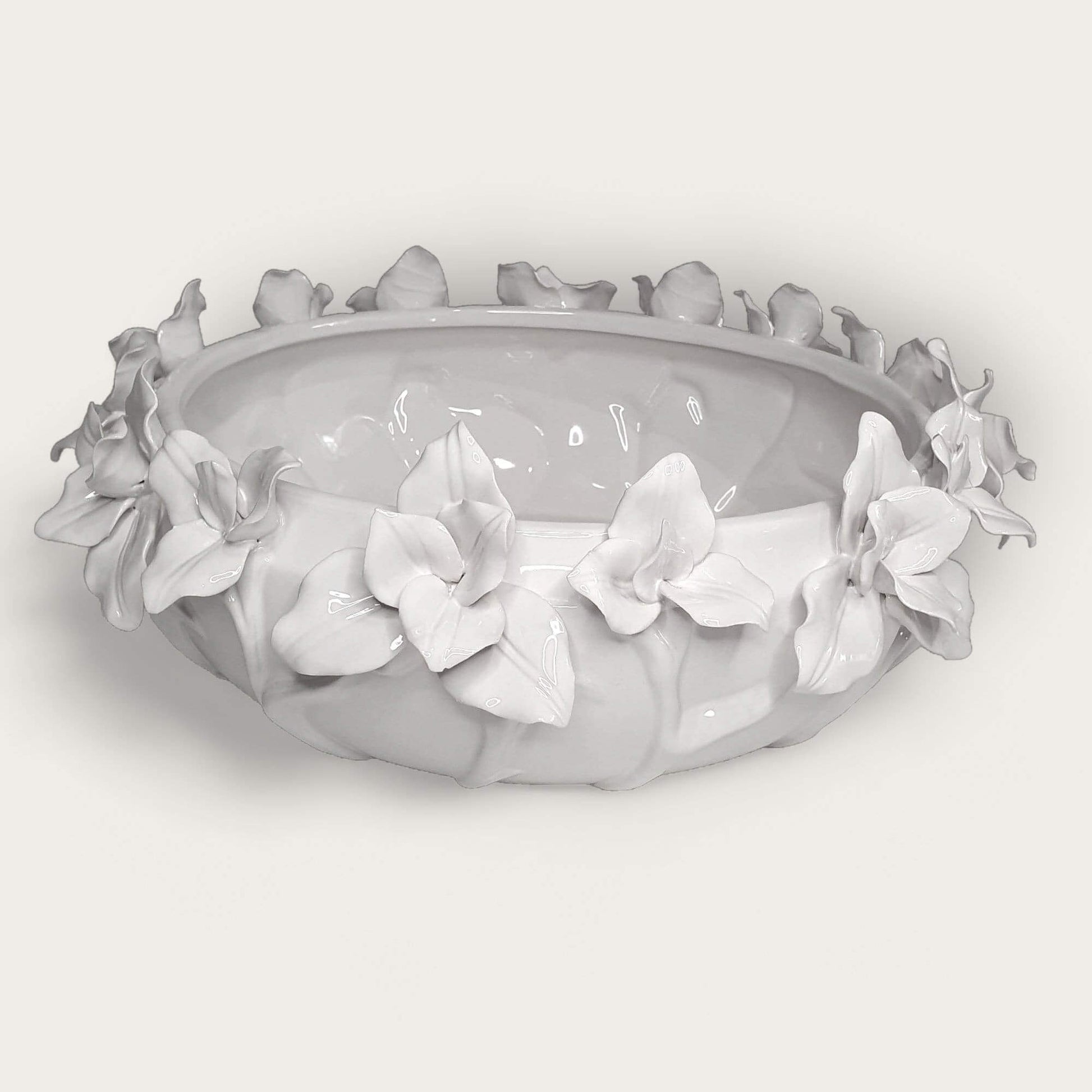 White Ceramic Petal Bowl image 0