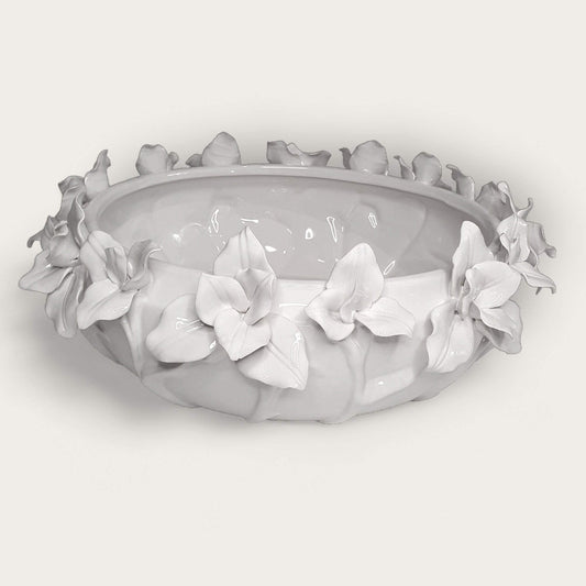 White Ceramic Petal Bowl image 0