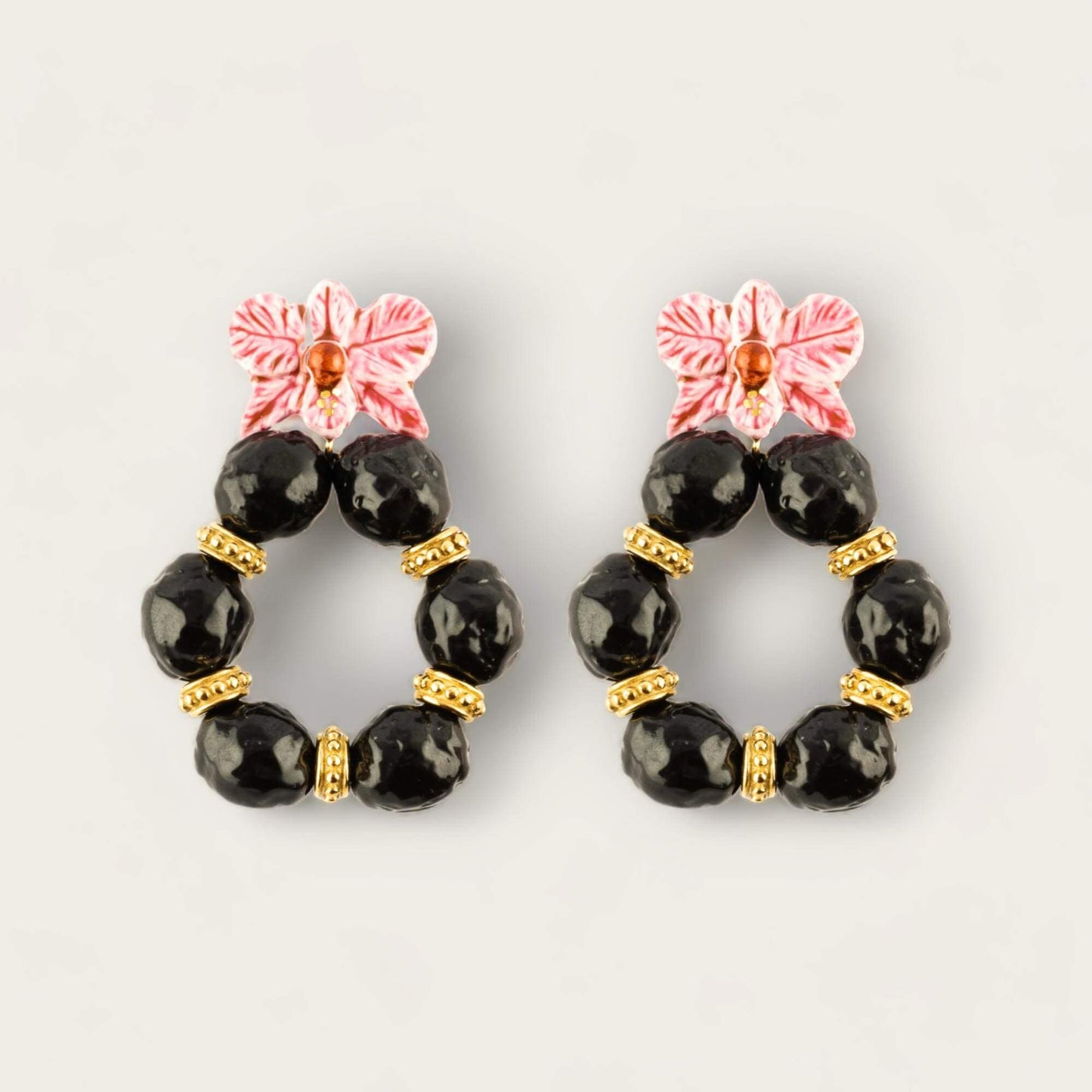 Nach Pink Orchid Round Earrings image 0