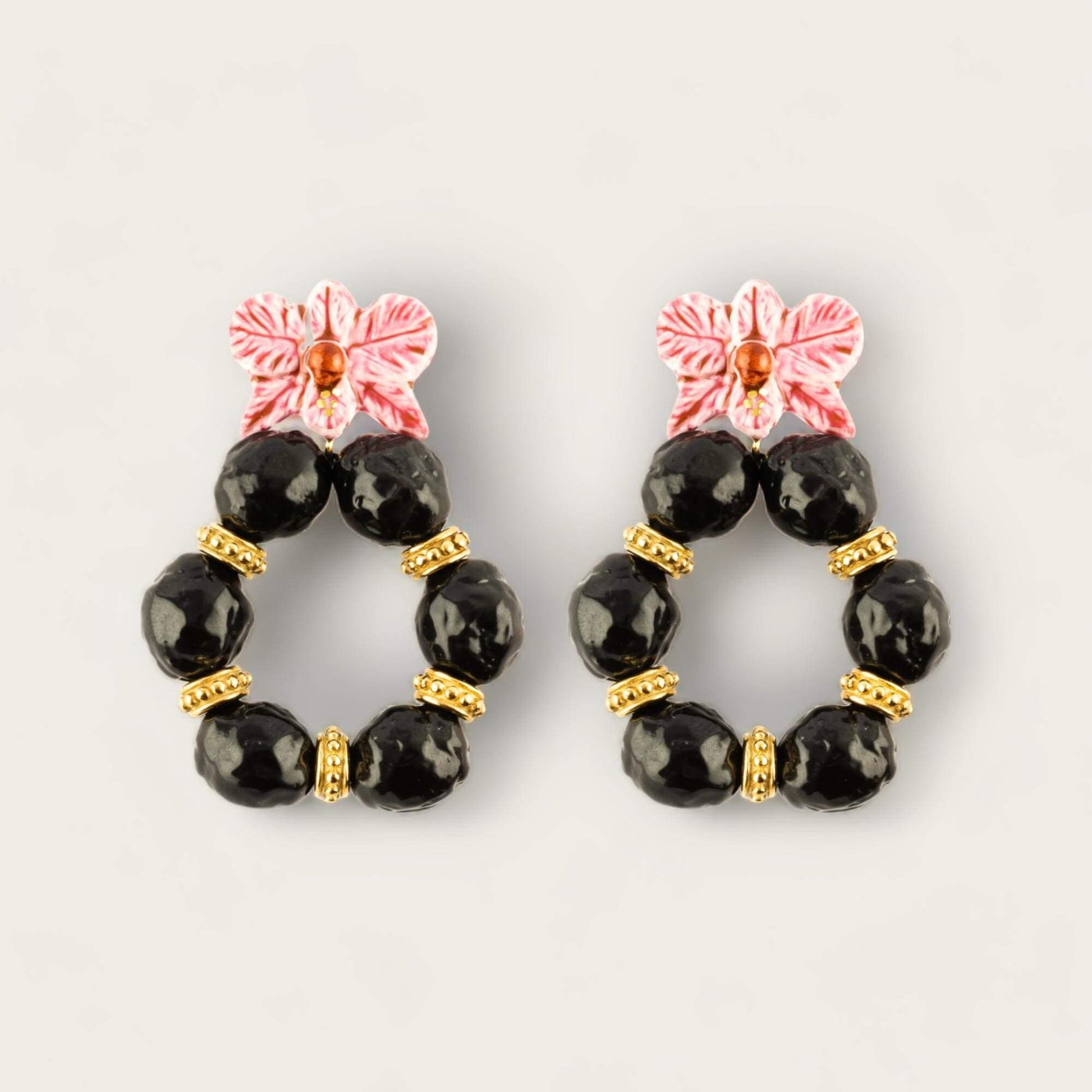 Nach Pink Orchid Round Earrings image 0