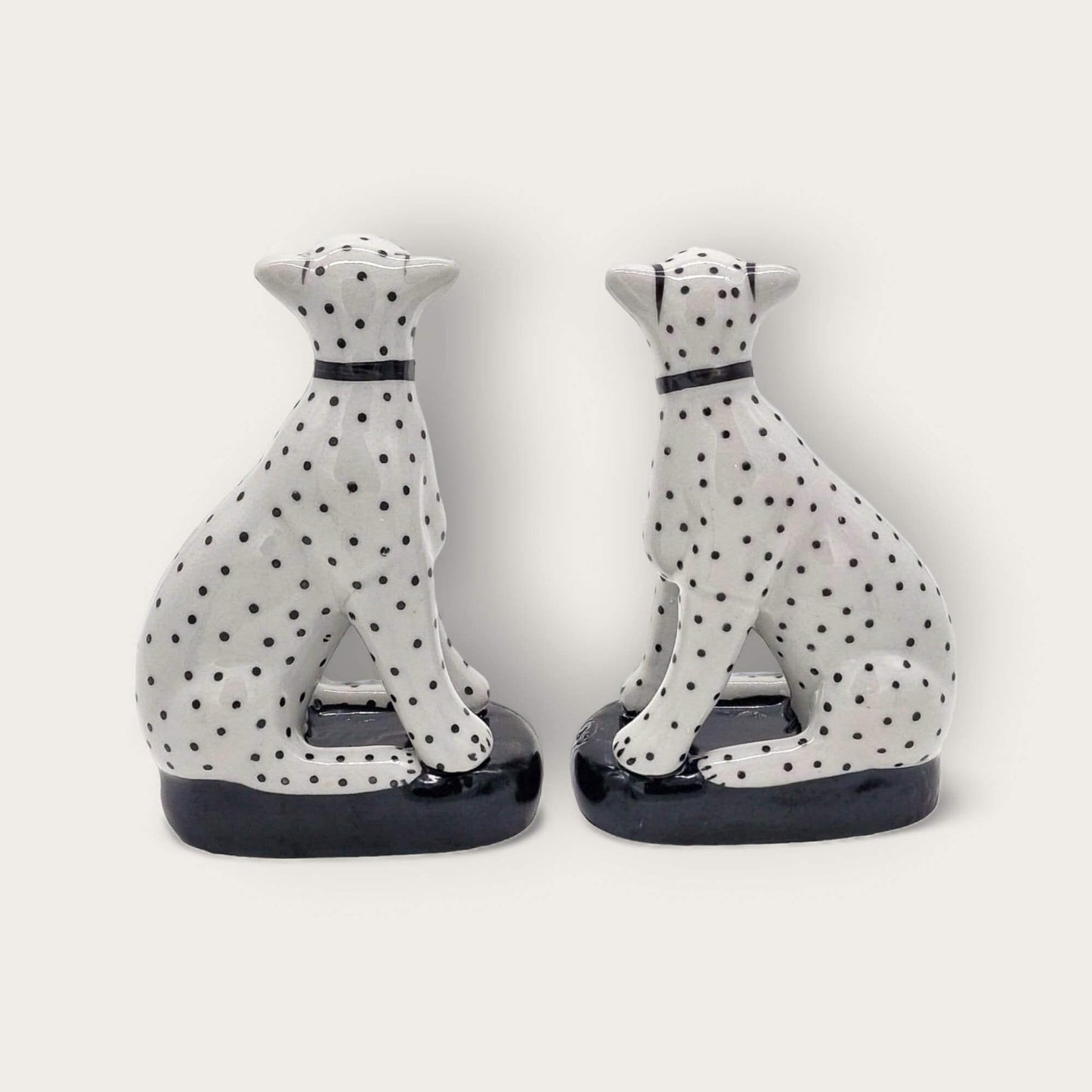 Pair of Hand Painted Porcelain Sitting Leopards image 3