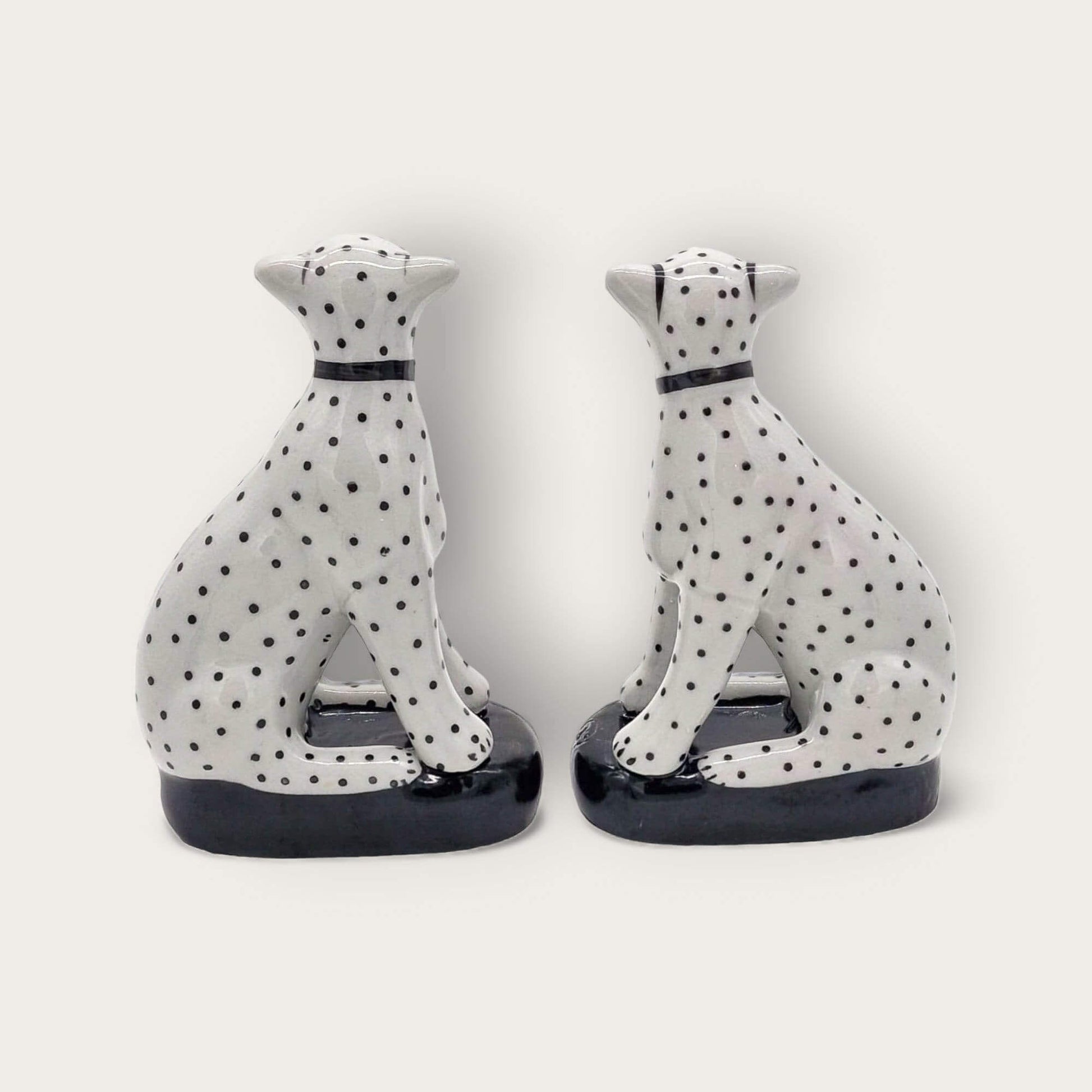 Pair of Hand Painted Porcelain Sitting Leopards image 3