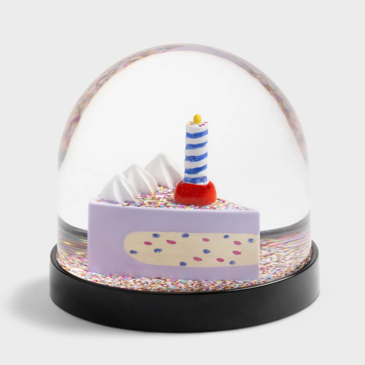 Glitter Snowball Birthday Cake Acrylic Ornament