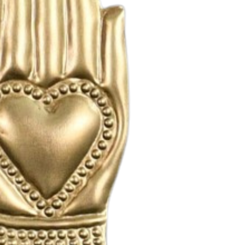 Gold Tone Milagro Sacred Heart Hand Ornament