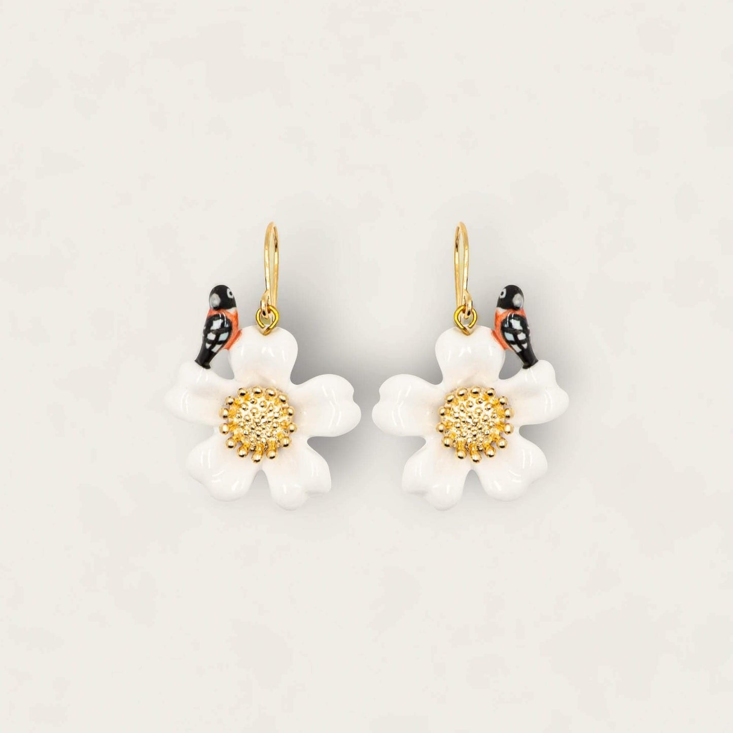 Nach Flower and Bird Porcelain Earrings image 0