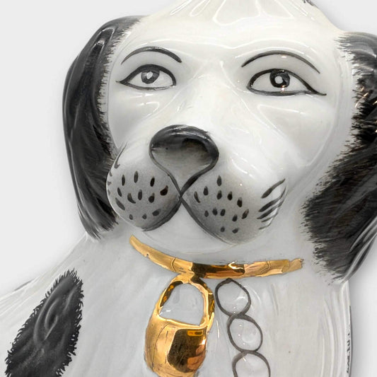 Set of Two Porcelain Staffordshire Dog Ornaments image 1