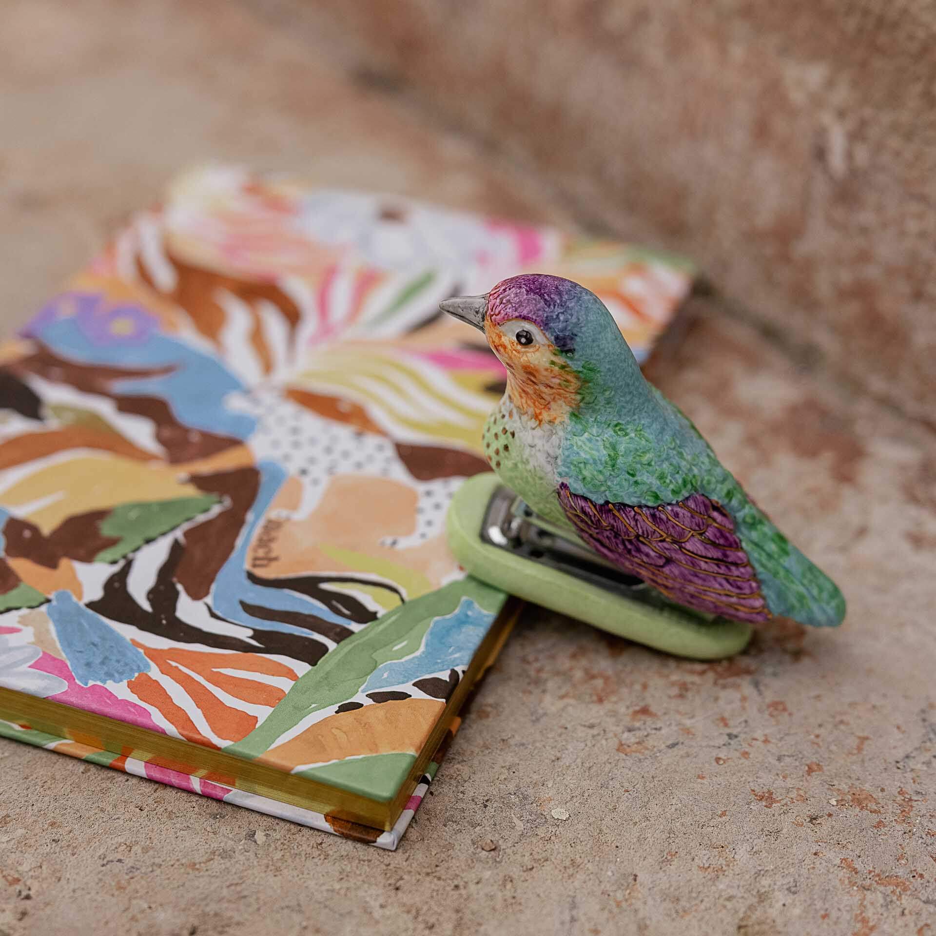 Nach Hand-Painted Porcelain Hummingbird Stapler image 1