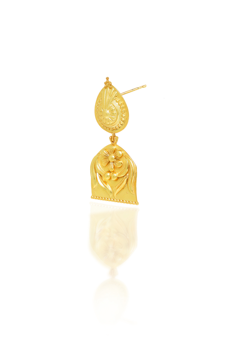 Empress Drop Earrings, 18K Gold Plated