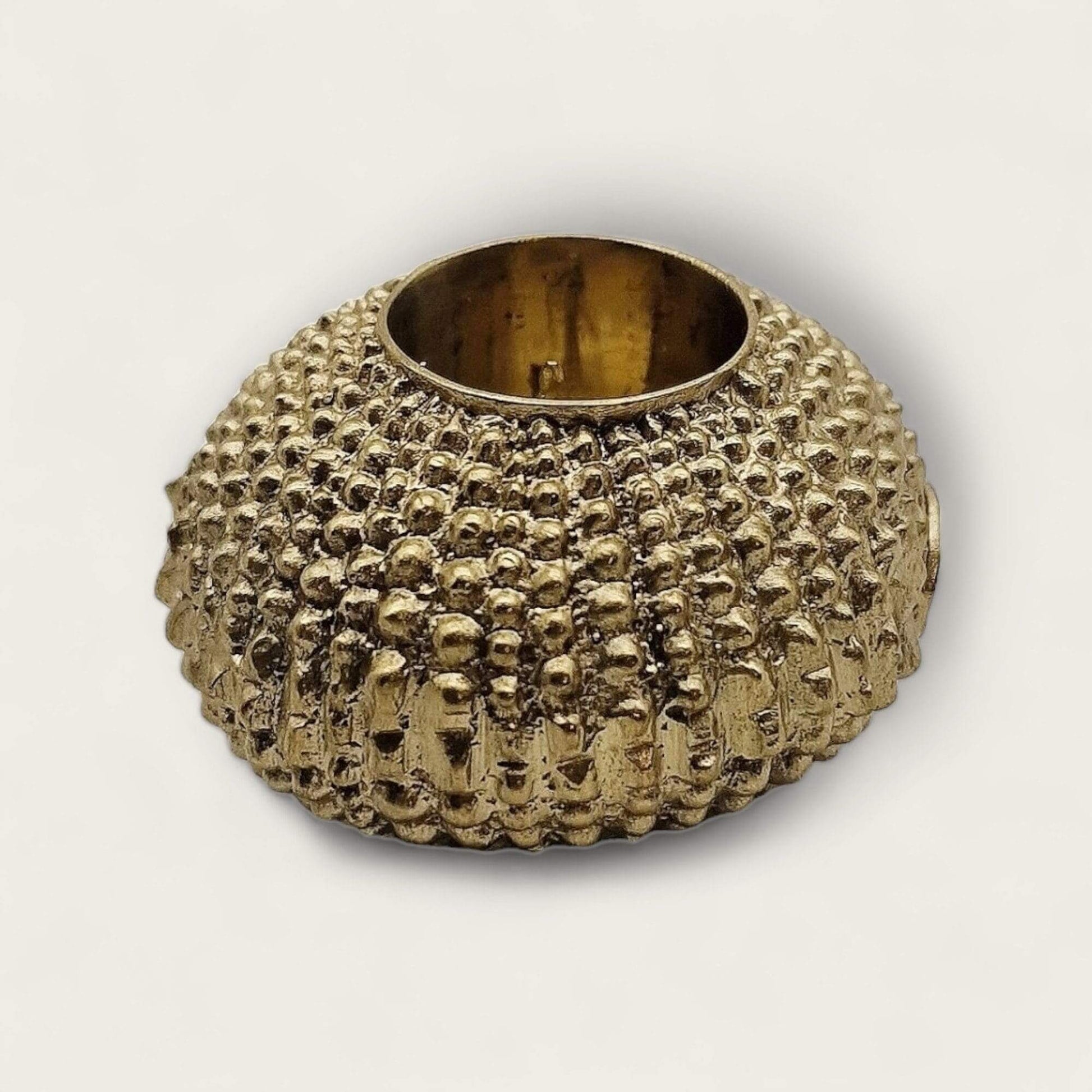 Brass Sea Urchin Shaped Candle Holder image 0