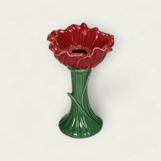 Handpainted Red Poppy Ceramic Vase image 0
