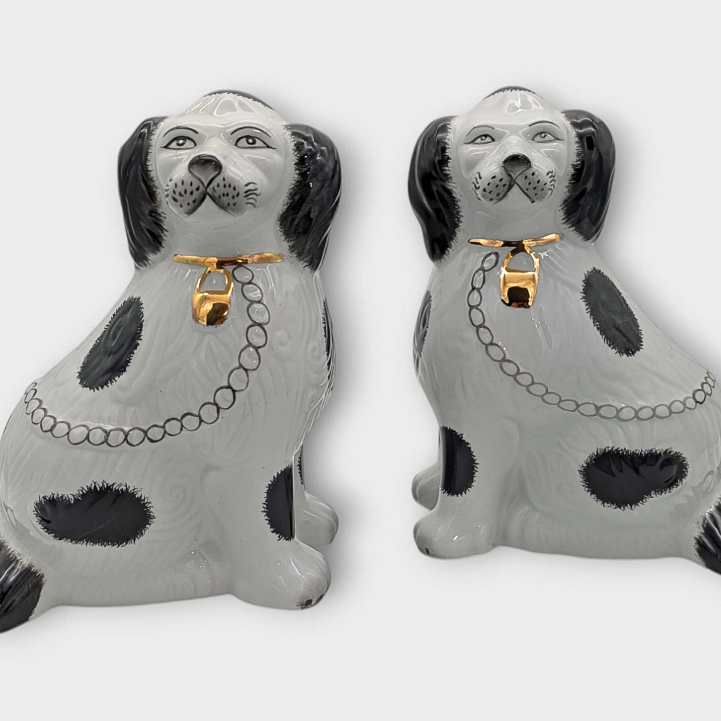 Set of Two Porcelain Staffordshire Dog Ornaments image 0