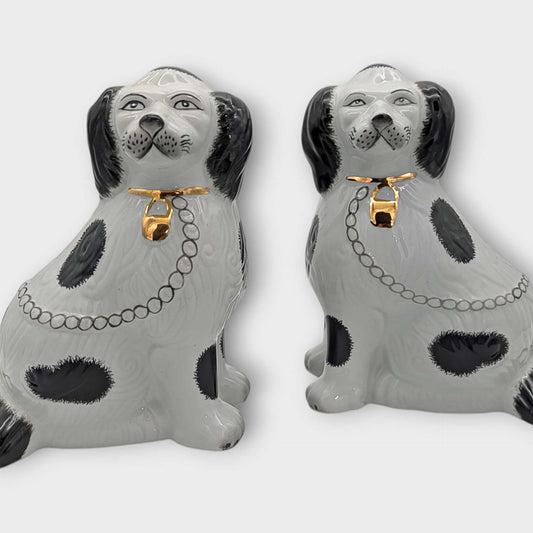 Set of Two Porcelain Staffordshire Dog Ornaments image 0