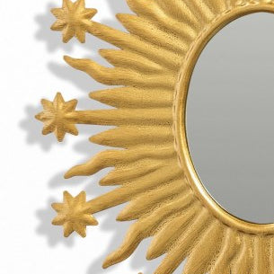 Golden Ex-Voto "Celeste" Sun Wall Mirror