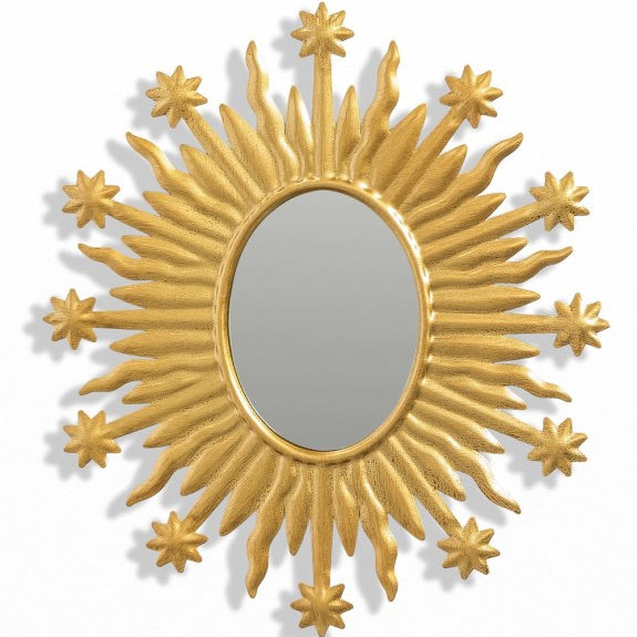 Golden Ex-Voto "Celeste" Sun Wall Mirror