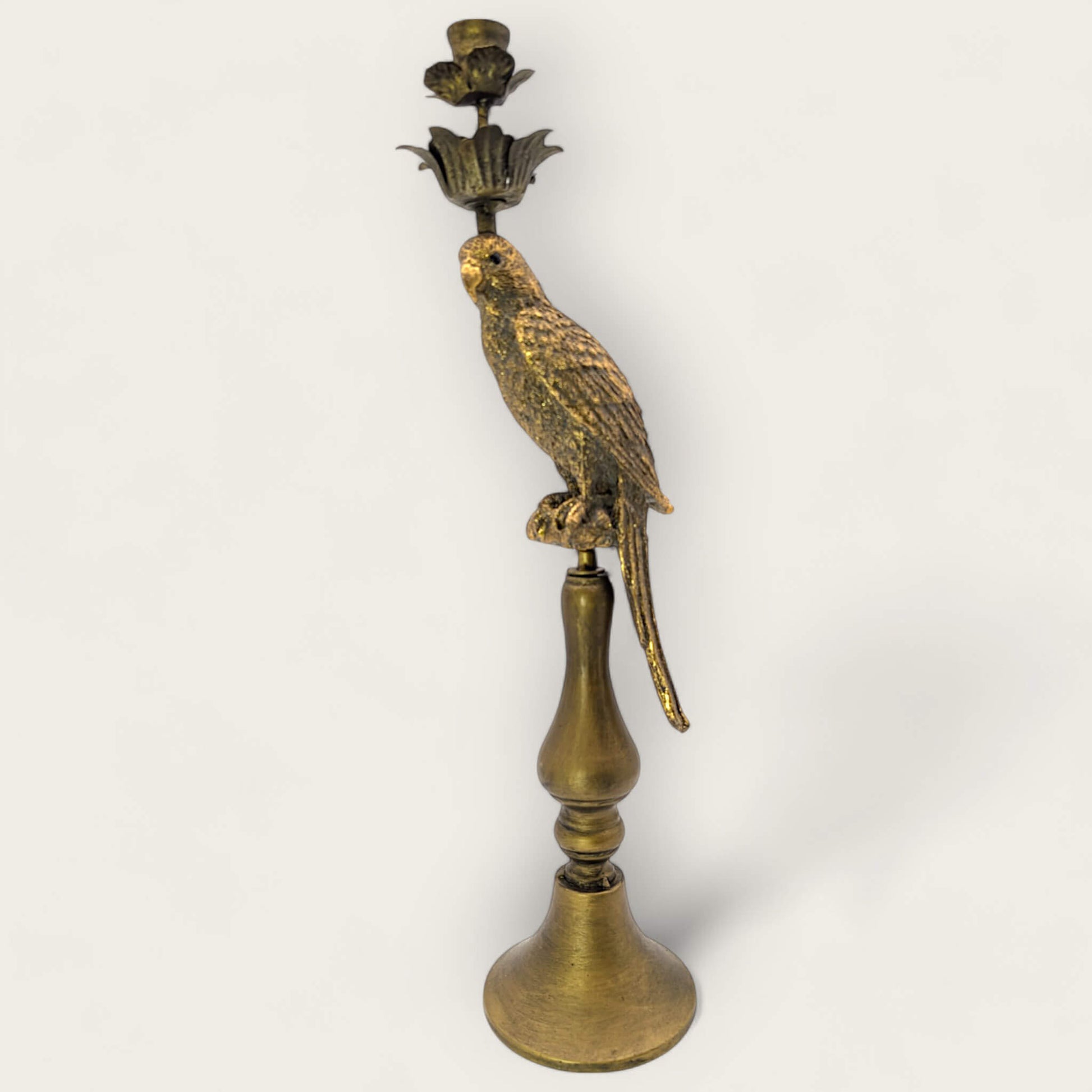 Gilded Perch Golden Parrot Candleholder image 0