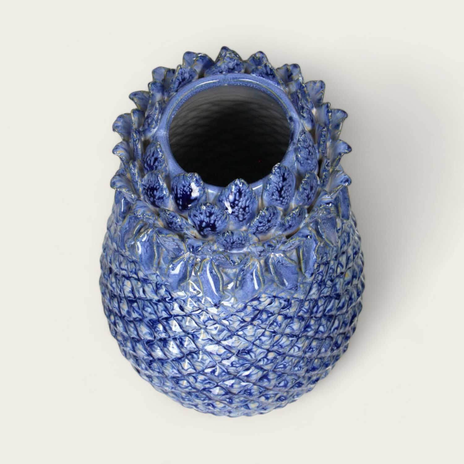 Blue Pineapple Stoneware Vase image 4