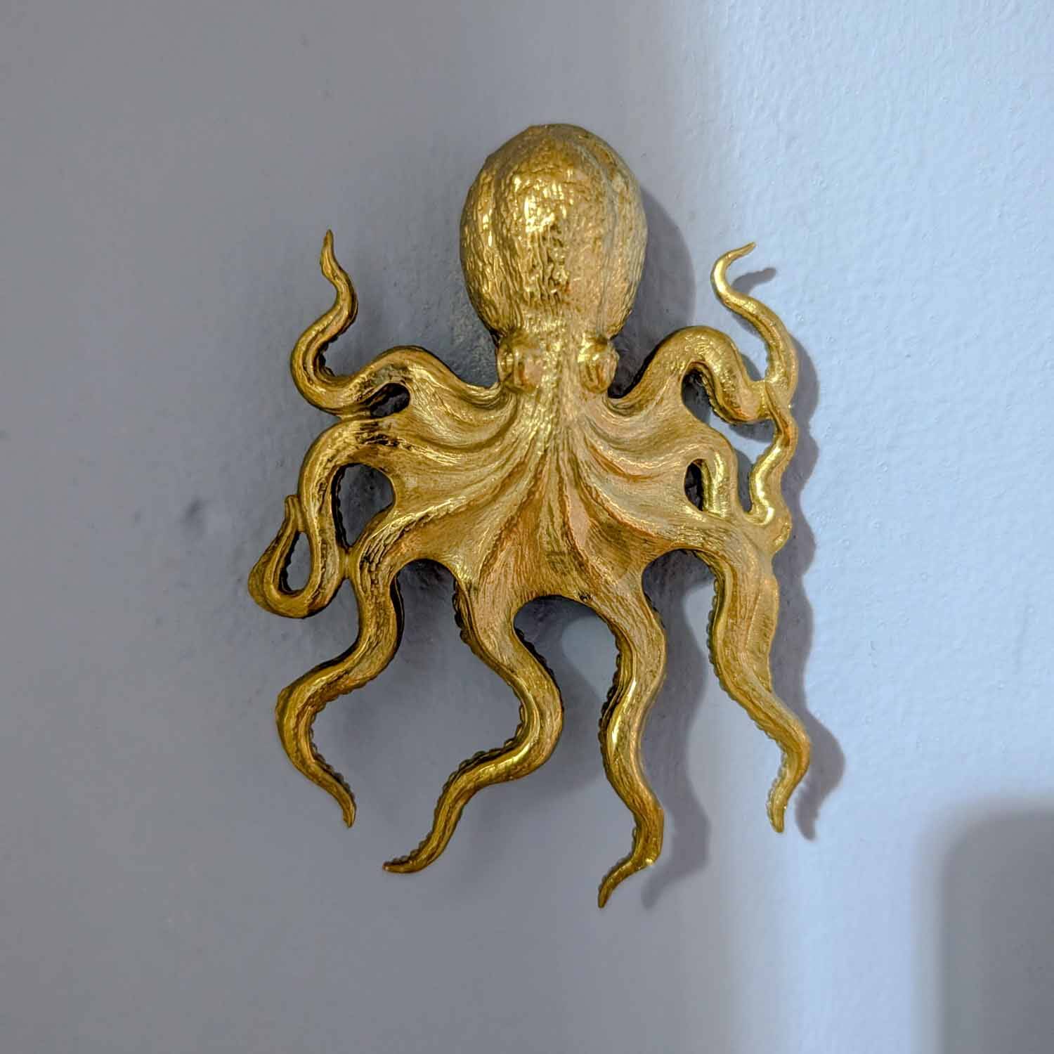 Brass Octopus Mini Hanging Wall Art image 2