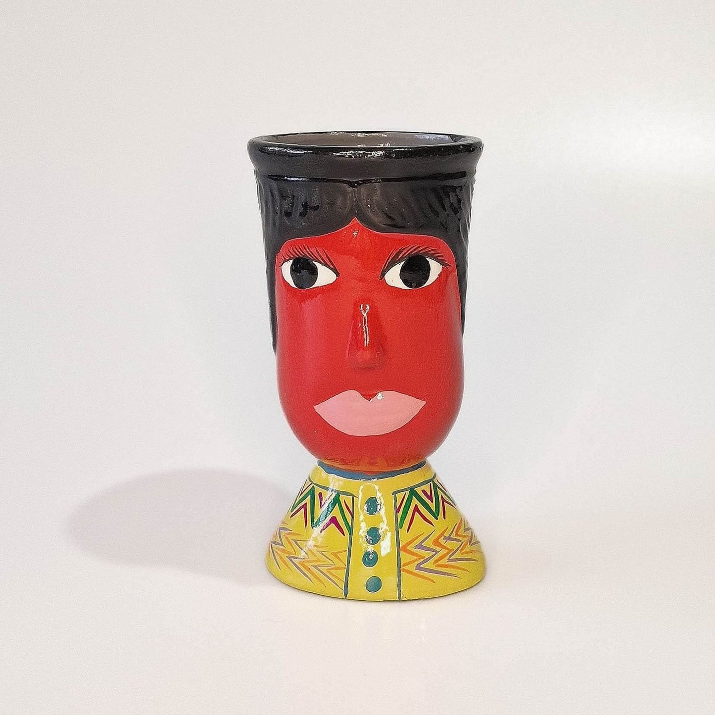Handmade Ceramic Red Head Vase image 0