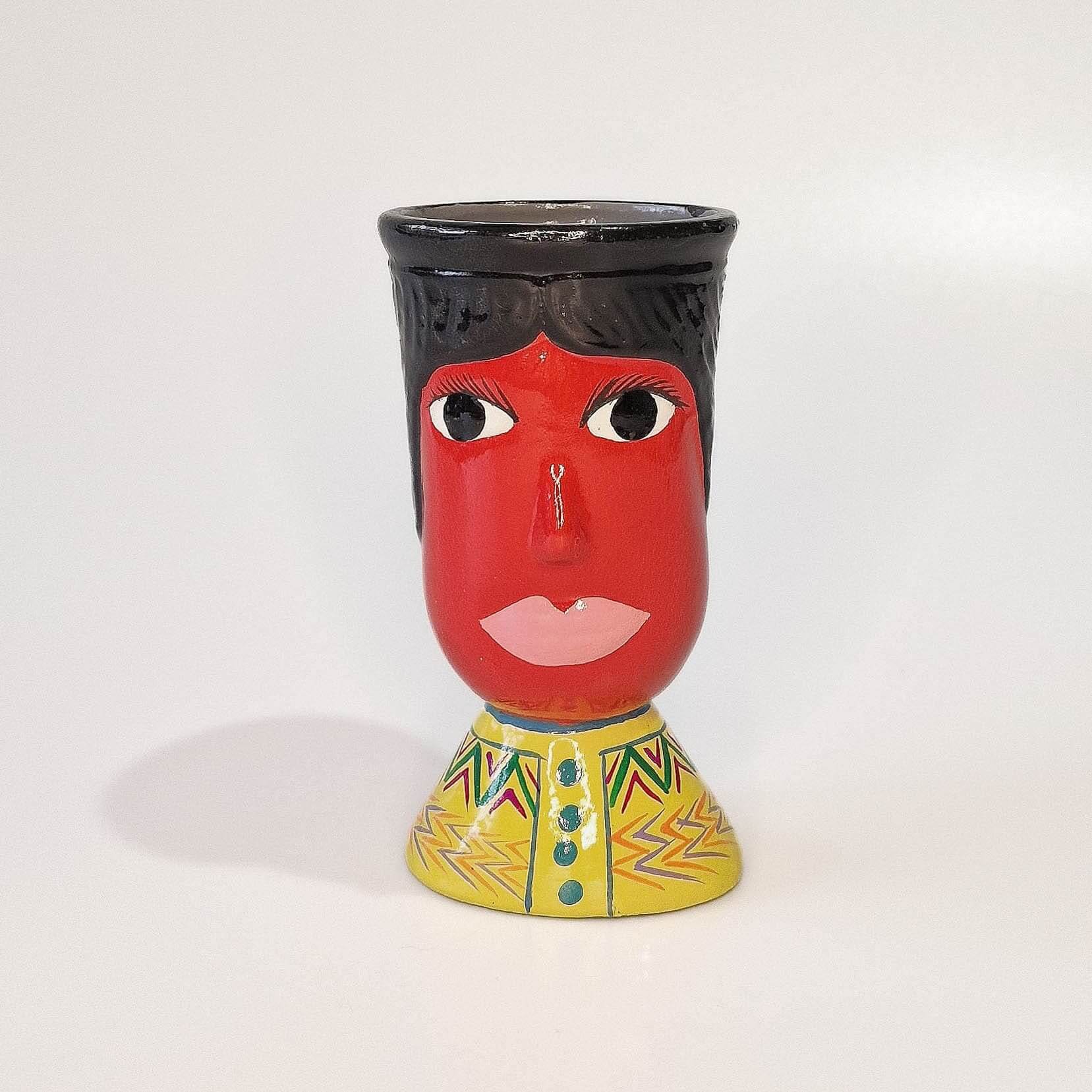 Handmade Ceramic Red Head Vase image 0