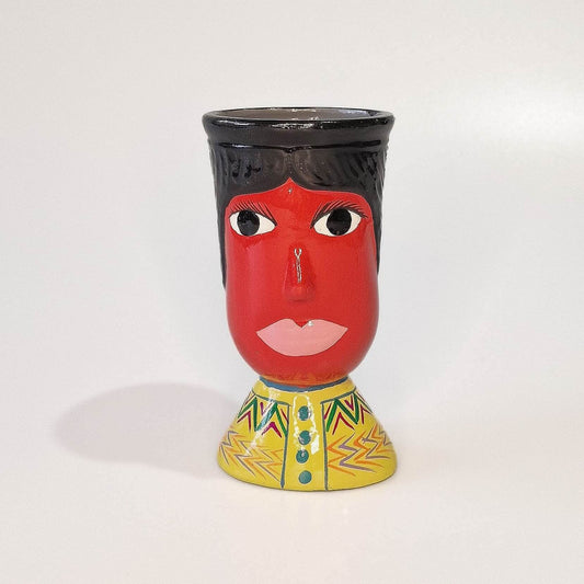 Handmade Ceramic Red Head Vase image 0