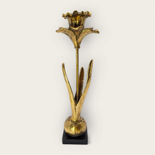 Elegant Tulip Gold Metal Candleholder image 0