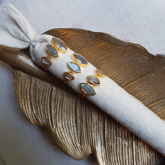 Adjustable Ring with Labradorite Stone Crystal