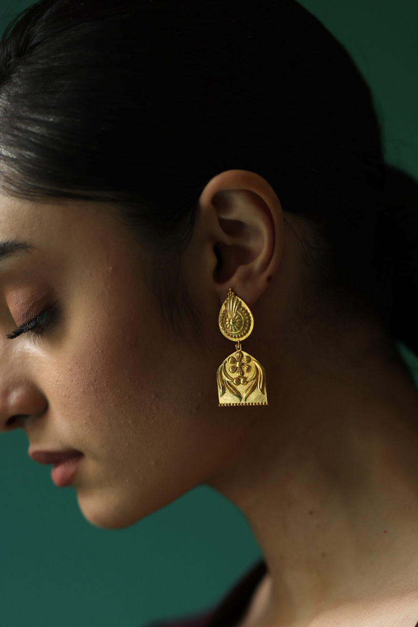 Empress Drop Earrings, 18K Gold Plated