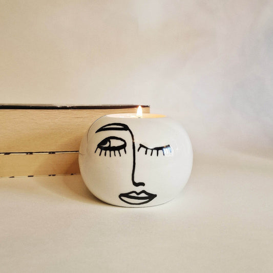 Ceramic Face Candle Holder image 0