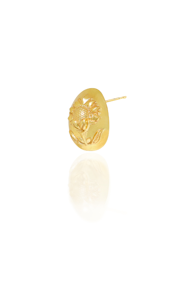 Aureate Nugget Earrings, 18k Gold Plated