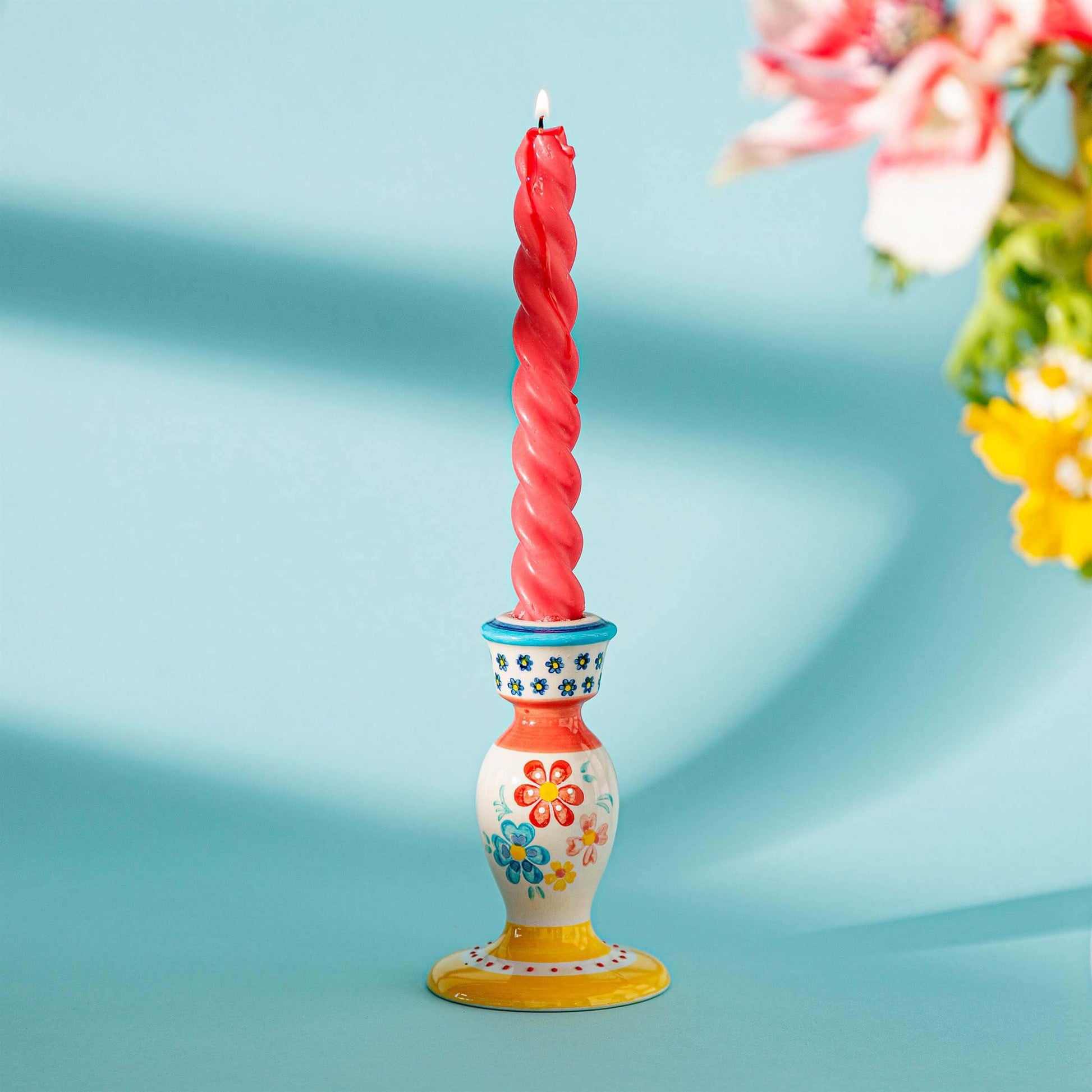 Folk Floral Candlestick Holder image 2