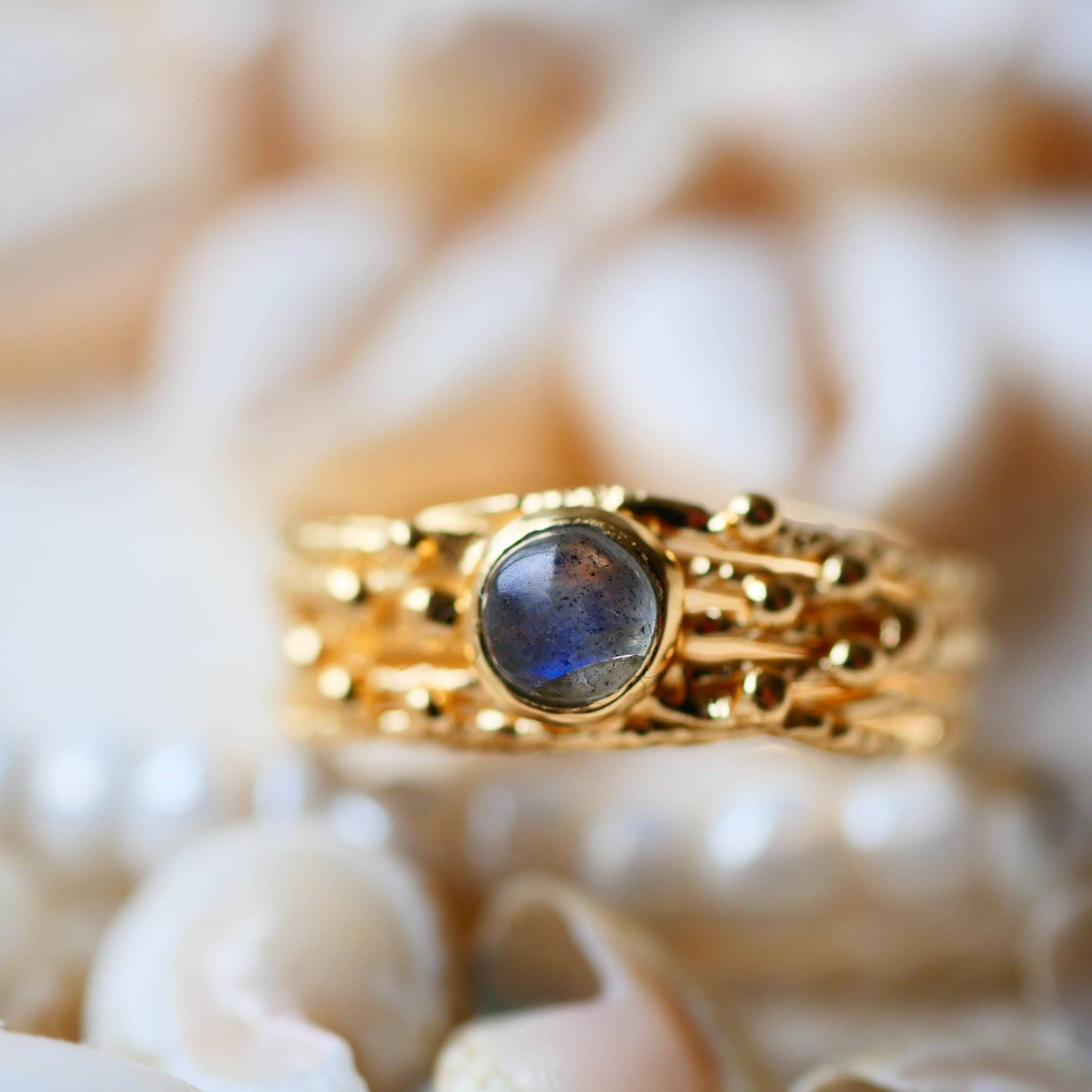Labradorite Crystal Adjustable Ring