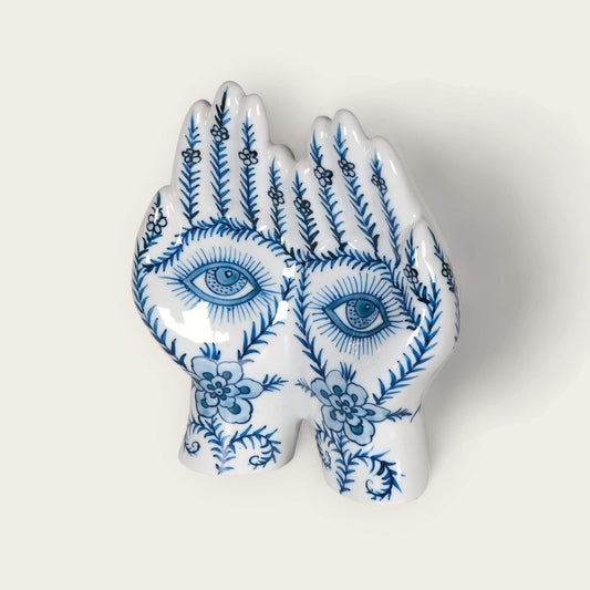 Porcelain All Seeing Hands Ornament image 0