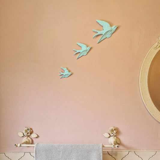 Blue Ceramic Flying Swallow Set image 0