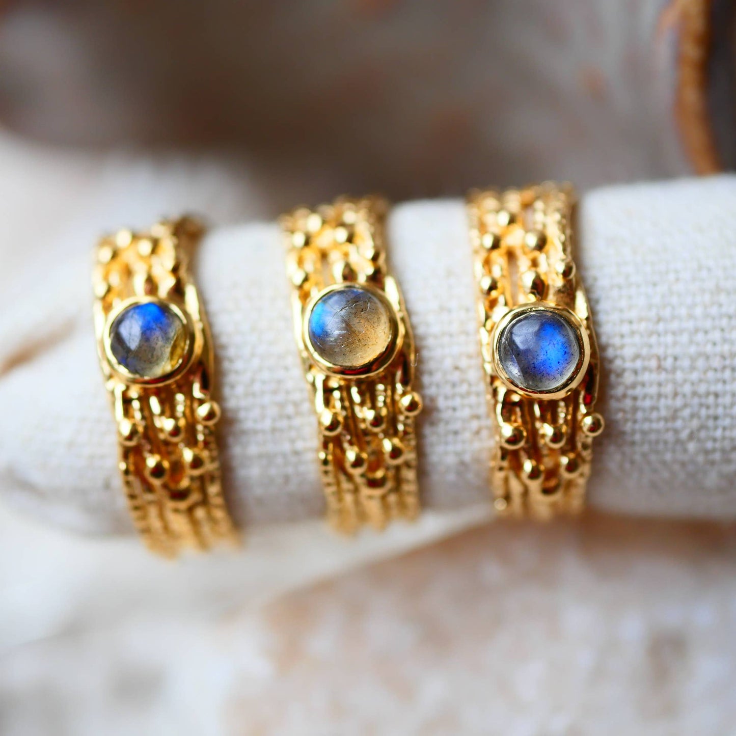 Labradorite Crystal Adjustable Ring