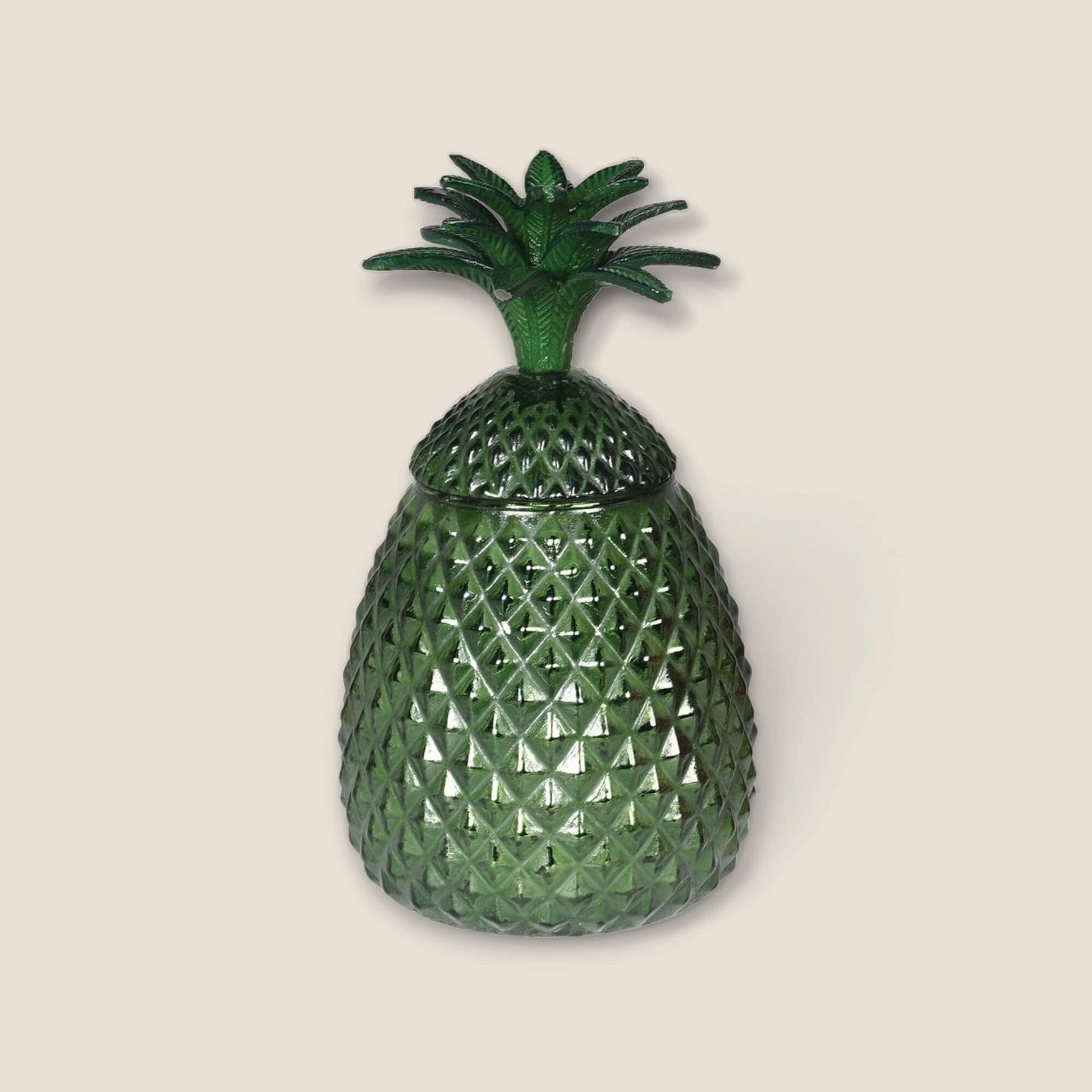 Green Glass Pineapple Storage Jar image 0