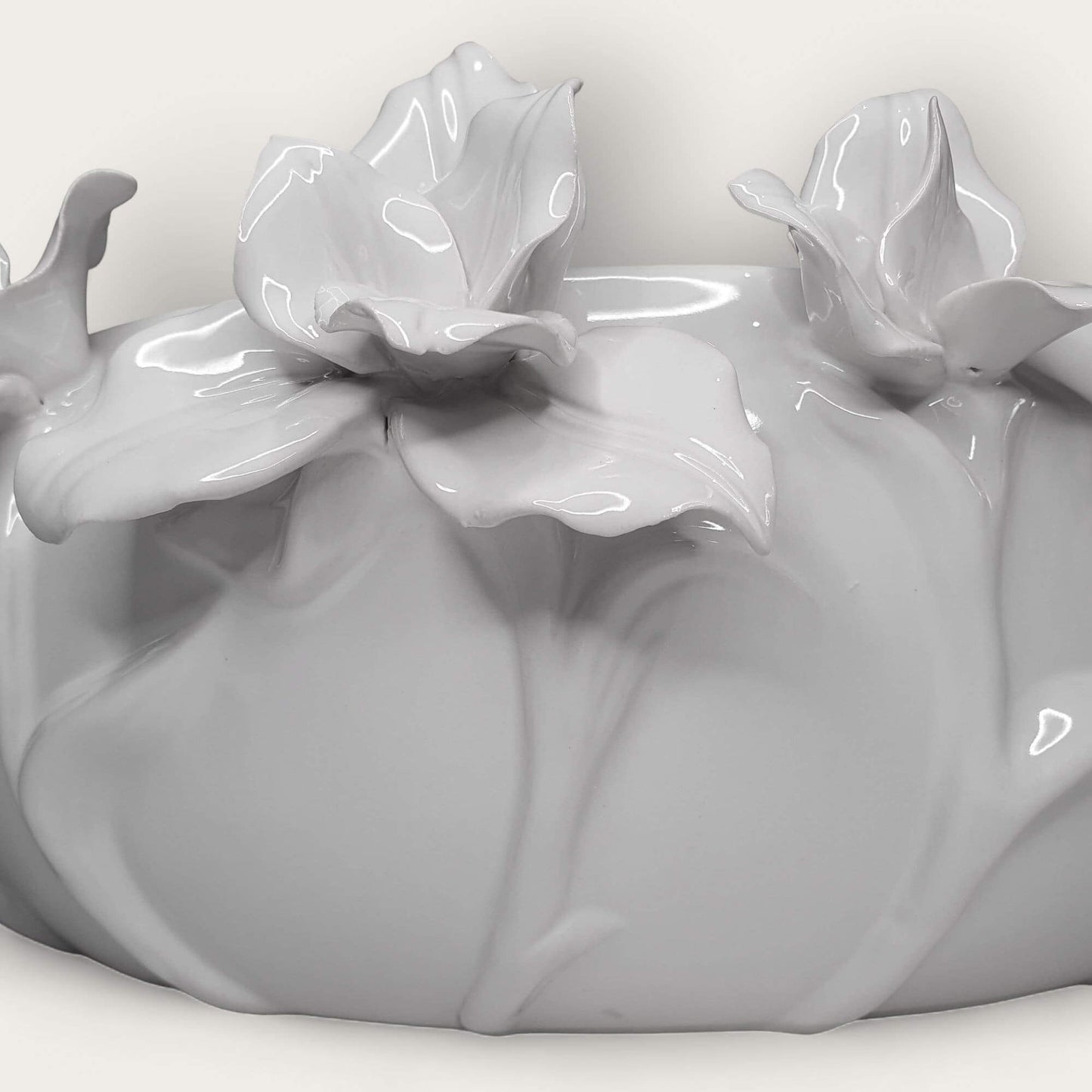 White Ceramic Petal Bowl image 2