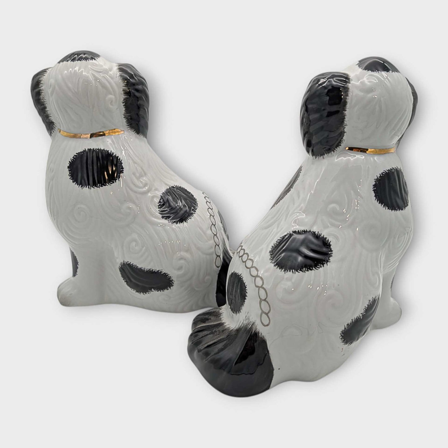 Set of Two Porcelain Staffordshire Dog Ornaments image 3