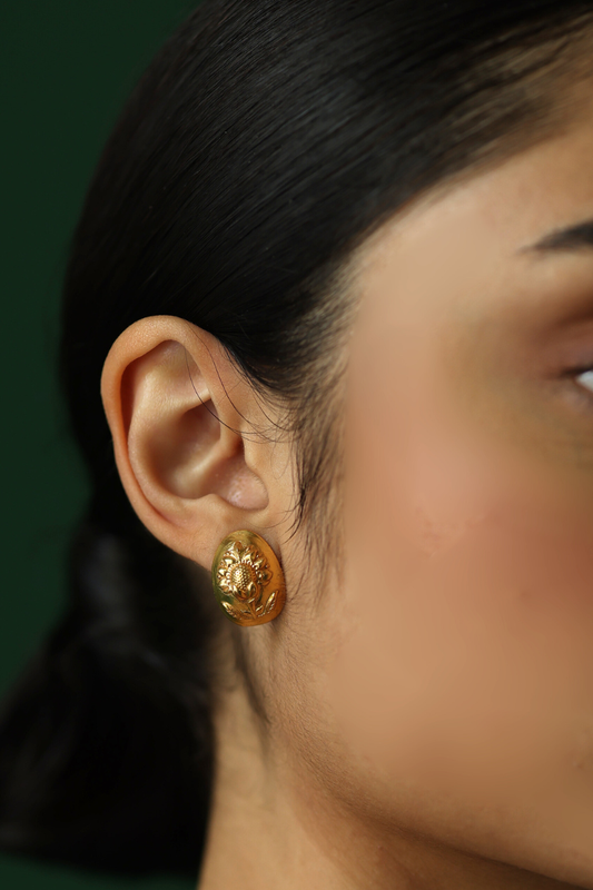 Aureate Nugget Earrings, 18k Gold Plated