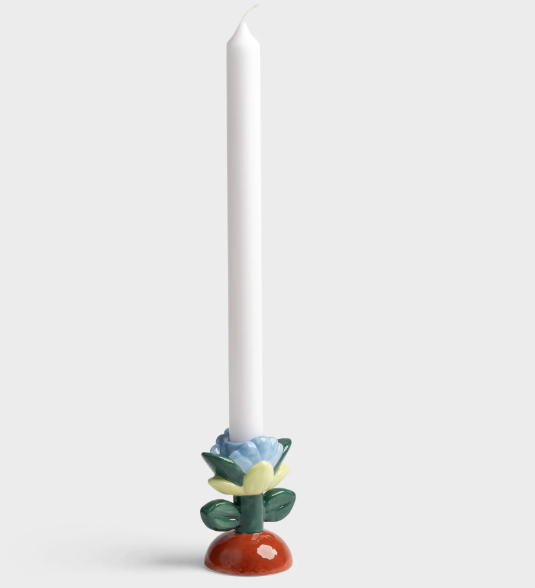 Small Flower Shape Stoneware Candle Holder