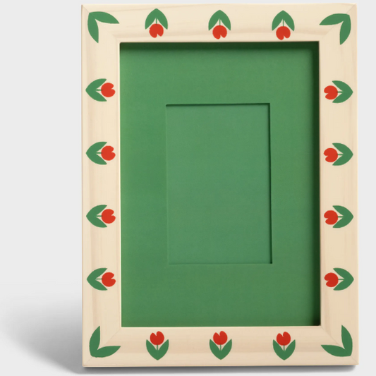 Hand painted Pine Wood Tulip Photo Frame