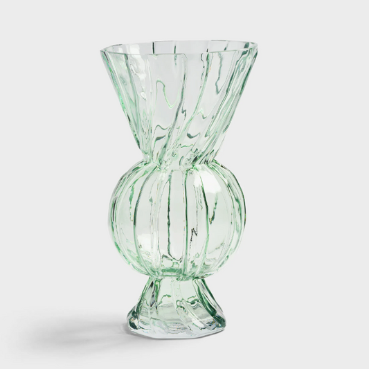 Rhombic Green Glass Vase
